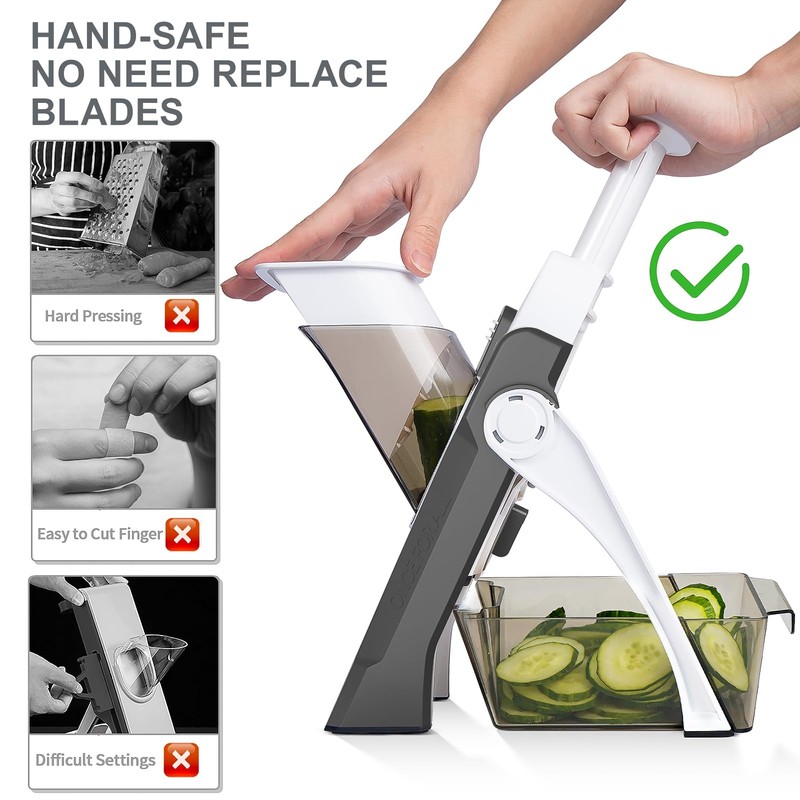 OYKEFAW Safer Mandoline Slicer For Kitchen, Potato Slicer for Chips,