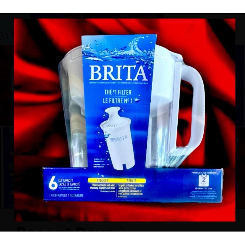 BRITA water Filter 6 Cup Pitcher W 1 Filter and