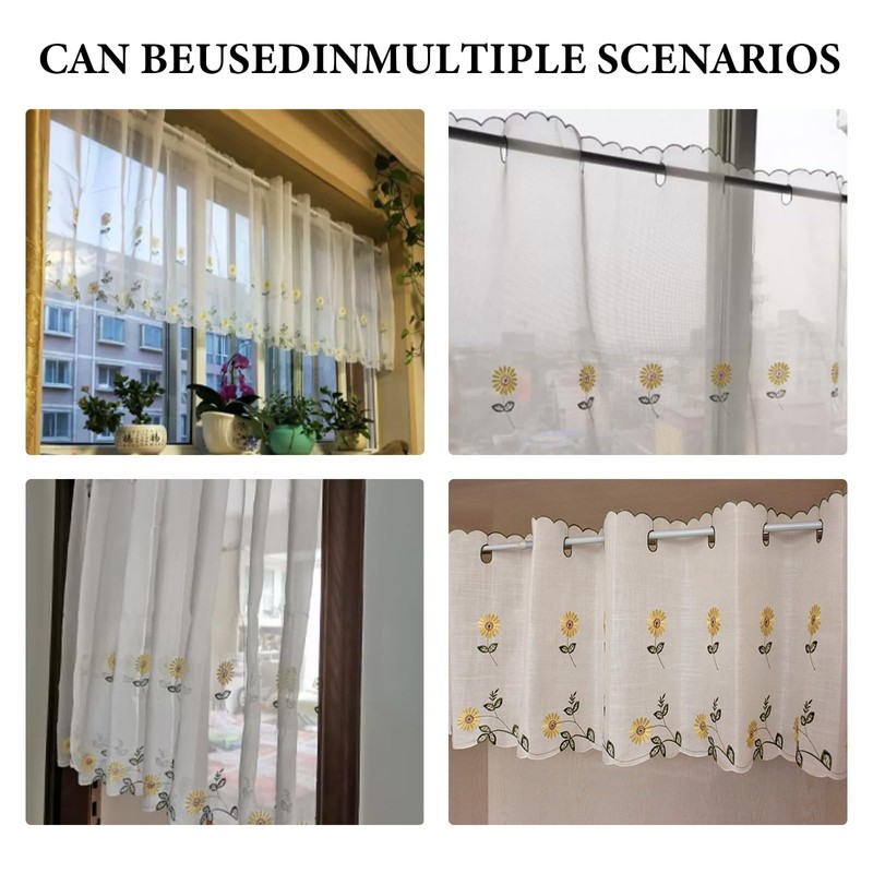 Disnace Voile Bistro Curtain 43 x 175 cm Privacy Curtain