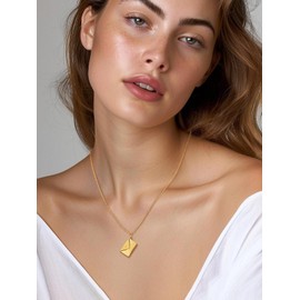 Women's Envelope Locket Necklaces for Mom, Gold Message Necklace Love You Jewelry Mother's Day Gift (18'')