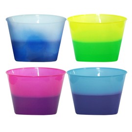 Color Changing Mood Bowl - perfect for ice cream, reacts to ice cold temperatures and changes from one vivid color to another, Set of 8, Assorted Colors- MADE IN USA