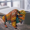 AMAJY Rustic Colorful Resin Bison Figurine – Majestic American Bison