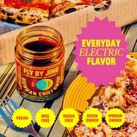 FLYBYJING FLYBYJING Sichuan Chili Crisp - Premium Spicy Savory All-Natural Vegan Chili Oil - Crunchy Hot Sauce, Good on Everything, Sugar Free - 6oz (Pack of 1)