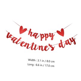 WHAMVOX Celebration Banner Valentine's Day Decor Flag Bunting Flags Easy Hanging