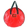 Christmas Wreath Storage Bag PE Woven Fabric Dustproof Round Red