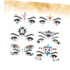 Mikinona 6pcs Crystal Face Stickers Acrylic Diamond Rhinestone Stickers for