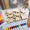 40 Pcs Dinosaur Wooden Paint Crafts, Unius Unfinished Wood Cutouts