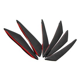 ChaRLes 6pcs Universal Carbon Fiber Spoiler Front Bumper Fins Spoiler Canards Refit Car Spoiler Wing