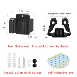 Broom Holder Wall Mount 25 Pack Mop Clamp Clip Hanger Stainless Steel Organizer Gripper Mounted Utility Rack with Installation Screws Self Adhesive for Shovel Handle Garden Tool Black