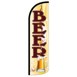 NEOPlex "Beer 12-Foot WINDLESS Swooper Feather Flag (Flag Only)
