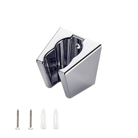 Shower Holder, KINHARD Silver Hand Shower Holder, Shower Head Holder with Screws, Two Card Slots, Compatible with Most Showers