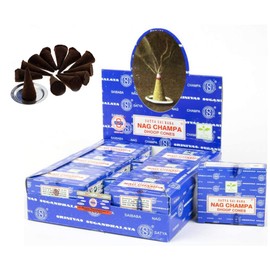 Satya Nag Champa Incense Cones, 12 Cones x 12 Packs