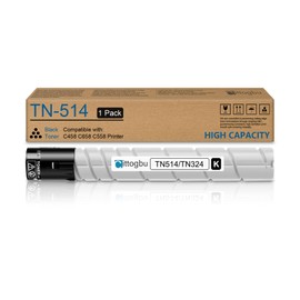1-Pack TN514 / TN324 Black Toner Cartridge Replacement for Konica Minolta TN-514 TN514K TN324K Toner Cartridge, Compatible with Bizhub C458 C558 C658 Printer