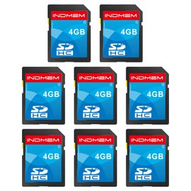 INDMEM 4GB SD Card, 8 Packs Class 4 4GB Flash Memory Card MLC Standard Secure Digital Cards Camera Card
