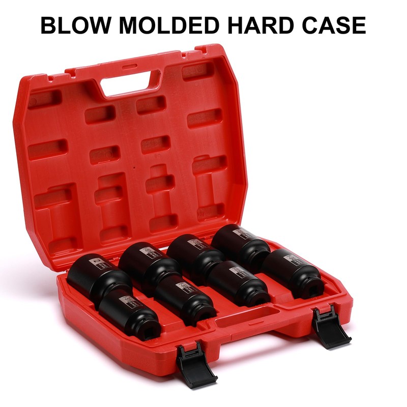 Mayouko 1/2" Drive Spindle Axle Nut Impact Socket Set, CR-MO,