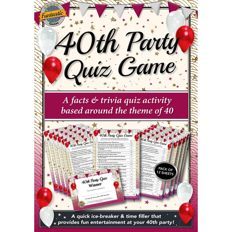 40th Party Quiz Game | A fun, entertaining party activity