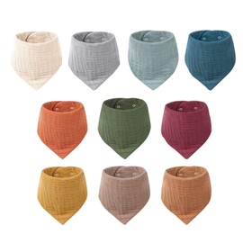 10 Pieces Baby Triangle Scarf, Baby Neckerchief, Absorbent Baby Scarf, Soft Baby Scarf, Baby Bibs, Baby Products