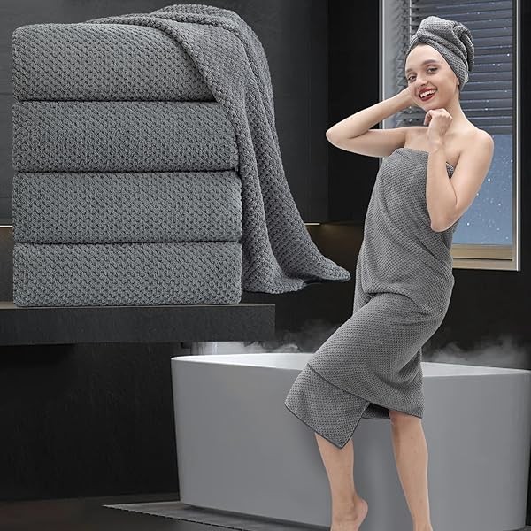 Extra Large Bath Towel Set of 4 (35"x70"),Oversized Bath Sheet