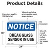 (2 Pack) Glass Break Sensor In Use OSHA Notice Sign