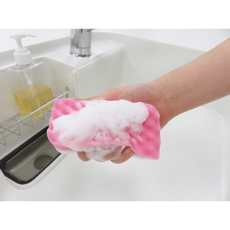 Towa Sangyo Kitchen Sponge, Pink, 4.7 x 2.4 x 1.3