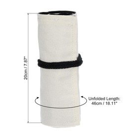 PATIKIL Handmade 36 Slots Roll Up Pencil Case, Canvas Pencil Wrap Pouch Pen Holder Organizer for Artist Drawing Coloring Sketching, White/Black