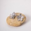 Gold Floral Stud Earrings for Women Five Petal Flower Earrings