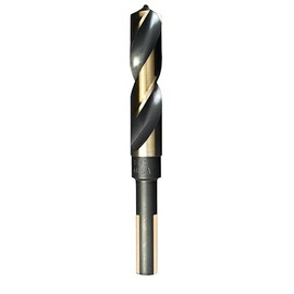 Norseman Drill & Tool 29740 - Reduced Shank Drill Bit - 13/16 in, High Speed Steel, Gold & Black Oxide Finish, 1/2 in Shank Dia, 6 in OAL