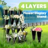 DEFNES Flower Display Stand with 16 Buckets, 4 Layer Plant