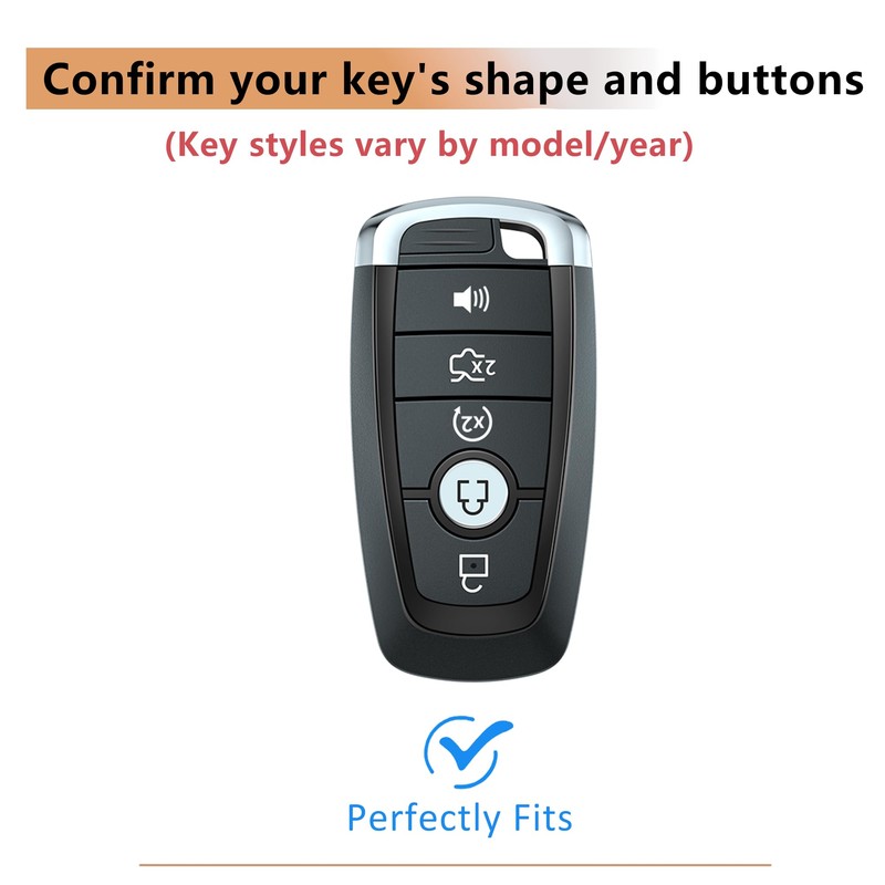 Riasot for Ford Leather Key Fob Cover with Keychain,Leather Key