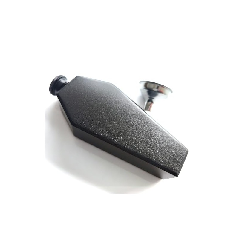 CNFLASK Black Powder Coat Hexagon Coffin Flask 304 Stainless Steel