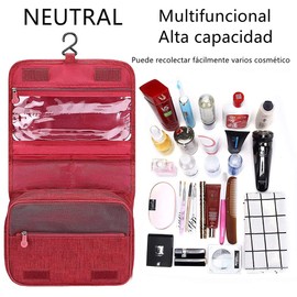 Lumbor37 Neceser plegable portátil, bolsa de gancho impermeable multifuncional, bolsa de almacenamiento de viaje, bolsa de cosméticos de gran capacidad