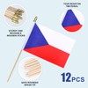 HSQCEZ 12Pcs Small Czech Republic Flags on Wooden Stick Mini