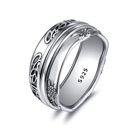 925 Sterling Silver Spindle Ring, Sunflower Ring, Spinning Ring, Unwind Ring Gift for Women, Sterling Silver