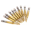 10pcs Hex Shank Drill Bit Metric Screw Thread Tap Titanium