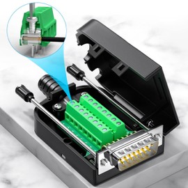 Willwewon 4pcs DB15 RS232 D-SUB Serial Adapter, 15-Pin Port Terminal Solderless Breakout Board Connector with Housing Accessories (2 Male + 2 Female)