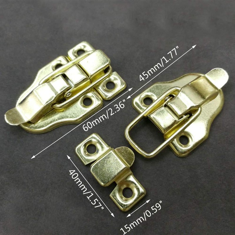 4 Pcs Antique Wooden Box Hinges and Latches,Toggle Atch, Jewelry