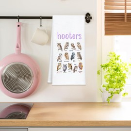 BASGIATH WAR COLLEGE Bird Watching Kitchen Towels,Waffle Weave Hand Towels with Hooters,Owls Pattern Tea Towel,Absorbent Decorative Dish Towel for Kitchen & Bathroom, Gift for Nature Lovers16x24 Inch