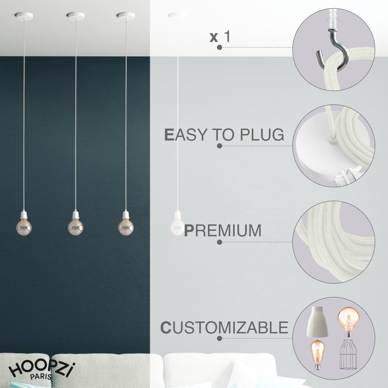 Hoopzi - Pendant Light 1 Flamming - 2.5 m Textile