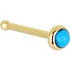 Solid 14k Yellow Gold 2mm Turquoise Nose Stud Bone 20