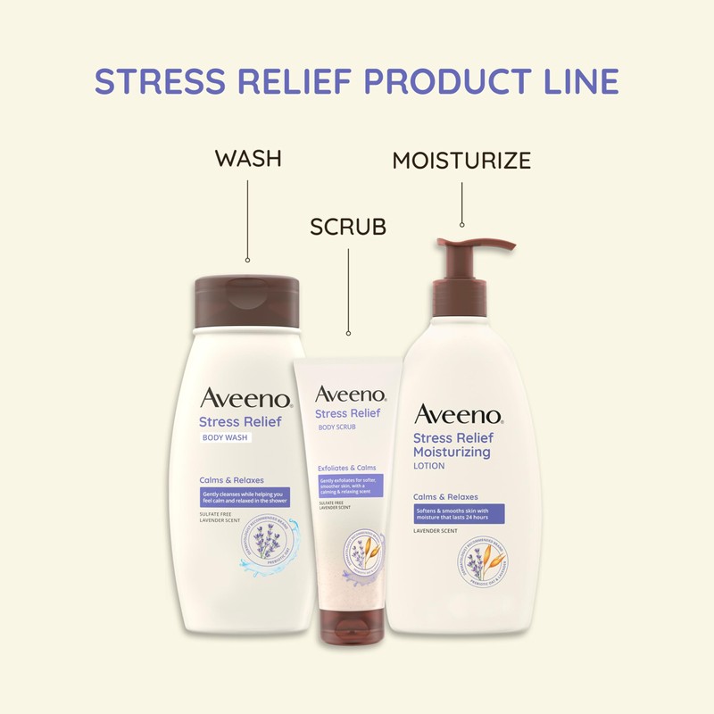 Aveeno Stress Relief Moisturizing Body Lotion with Lavender Scent &