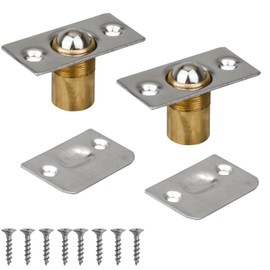 YSDMY Pack of 2 Door Ball Catch with Screws Door Ball Catch Stainless Steel Cabinet Door Ball Catch Cabinet Door Ball Lock Silver for Households, Kitchens, Cupboards, Drawers, Cupboards, Bookshelves