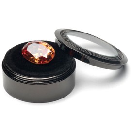 POKOFO Mini Diameter 1.5 inch Loose Diamond or Gemstone Display Box Case Holder Show Container Metal (Black)