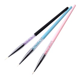 Baluue 3pcs Nail Art Pen Set Fine Tip Painting Pen for Nails with Rhinestones
