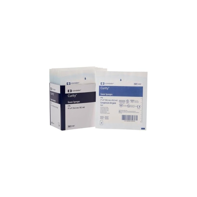 Covidien 2187 Curity Gauze Sponge, Sterile 2's in Peel-Back Package,