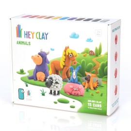 Fat Brain Toys Hey Clay Animals, Air Dry Clay Kit with Interactive App for Kids & Tweens, Modeling Clay and Crafts Set