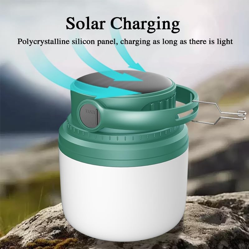 M.Y.Z. Wanderer Solar Rechargeable LED Camping Lantern, Portable Light with
