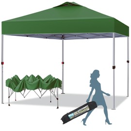 MFSTUDIO 10x10 Pop Up Canopy Tent, Gazebo Shelter Sun Shade Canopies Waterproof Patio Portable Popup Screened Tents for Beach,Parties,Camping,Green