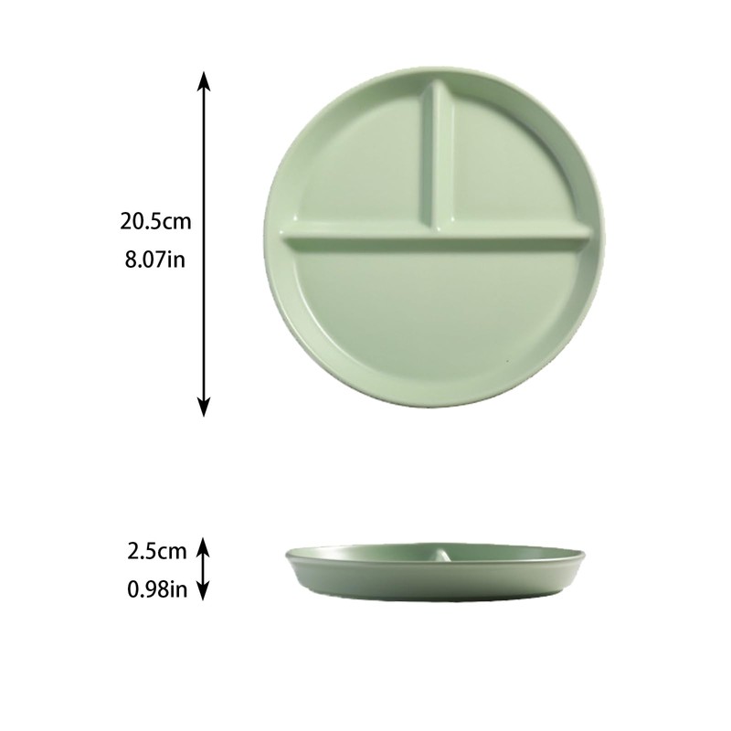 Hoshisea Divided Ceramic Dinner Plate, Split Diet Plate, Snack Plate,