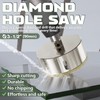 CSOOM 3-1/2"(90mm) Diamond Hole Saw with Center Drill Bit, One-Touch