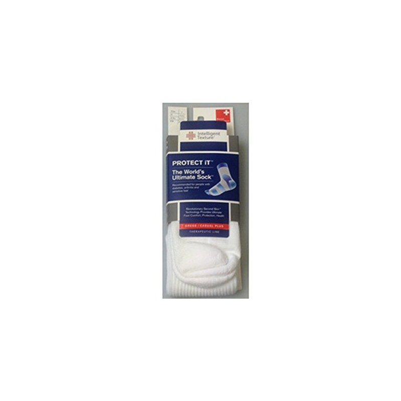Protect iT Foot Care Socks, Unisex, White (M, 9.1 -